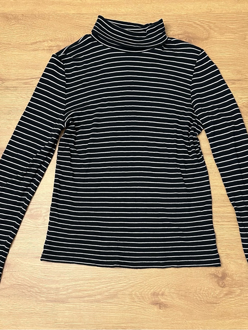 Marine Layer Black and White Striped Long Sleeve Turtleneck Nautical Capsule